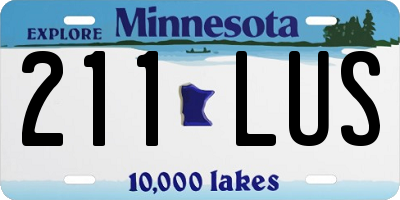 MN license plate 211LUS