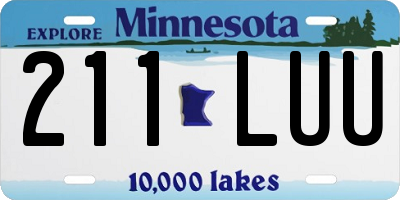 MN license plate 211LUU
