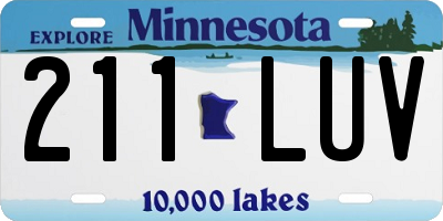 MN license plate 211LUV