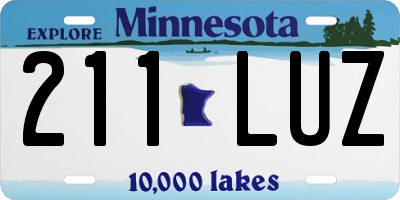 MN license plate 211LUZ
