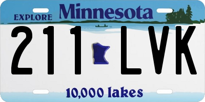 MN license plate 211LVK