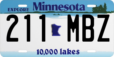 MN license plate 211MBZ