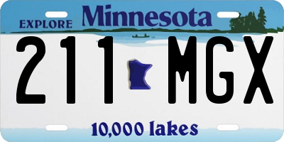 MN license plate 211MGX