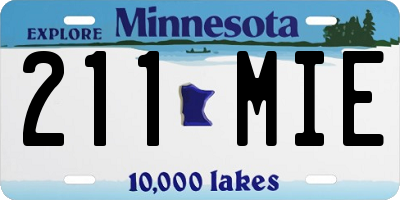 MN license plate 211MIE