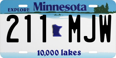 MN license plate 211MJW