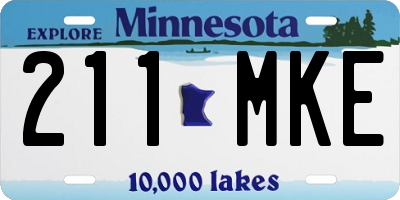 MN license plate 211MKE