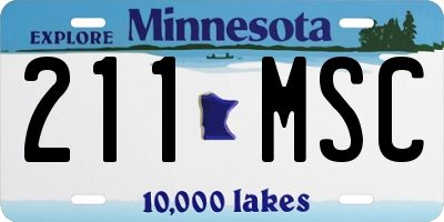 MN license plate 211MSC