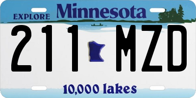 MN license plate 211MZD
