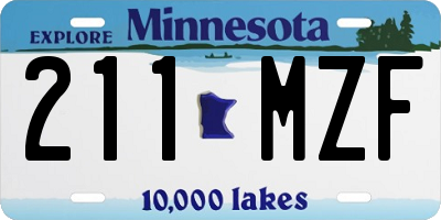 MN license plate 211MZF