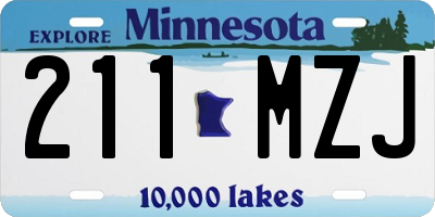 MN license plate 211MZJ
