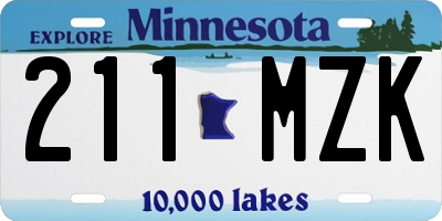 MN license plate 211MZK