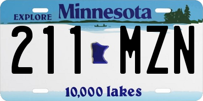 MN license plate 211MZN