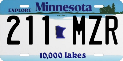 MN license plate 211MZR