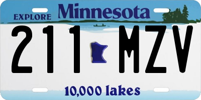 MN license plate 211MZV