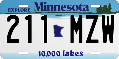 MN license plate 211MZW
