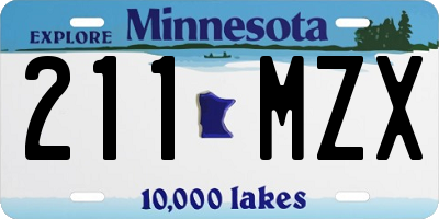 MN license plate 211MZX