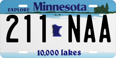 MN license plate 211NAA