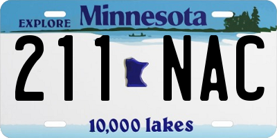 MN license plate 211NAC