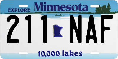 MN license plate 211NAF