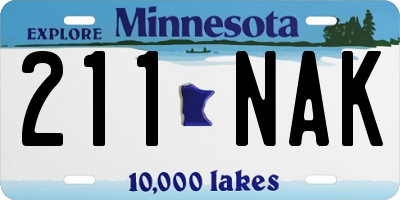 MN license plate 211NAK