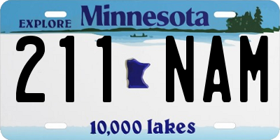 MN license plate 211NAM