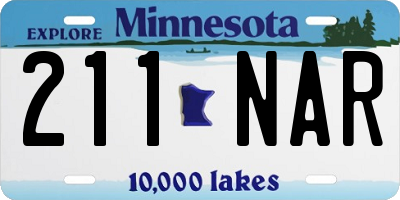 MN license plate 211NAR