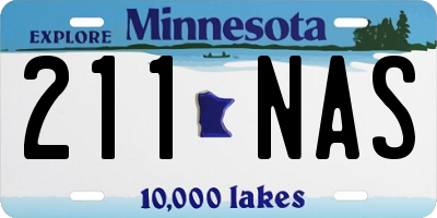 MN license plate 211NAS