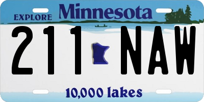 MN license plate 211NAW