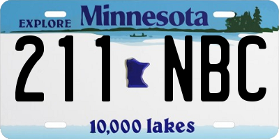MN license plate 211NBC