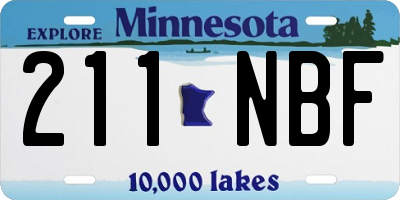 MN license plate 211NBF