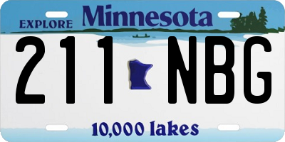MN license plate 211NBG