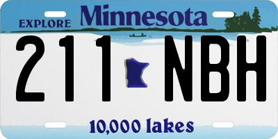 MN license plate 211NBH