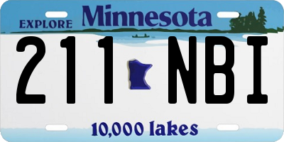 MN license plate 211NBI