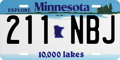 MN license plate 211NBJ