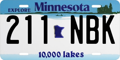 MN license plate 211NBK