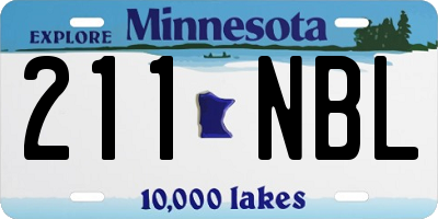MN license plate 211NBL