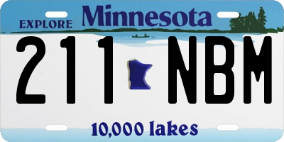 MN license plate 211NBM