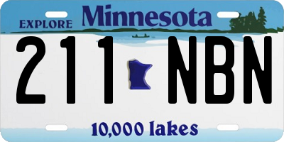 MN license plate 211NBN