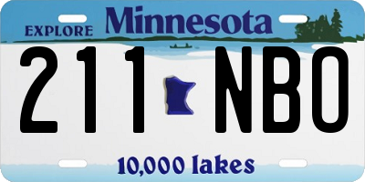 MN license plate 211NBO