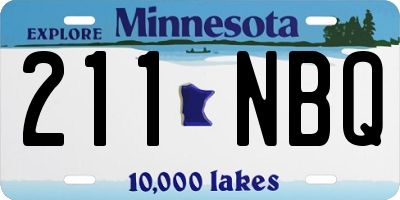 MN license plate 211NBQ