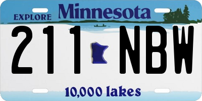 MN license plate 211NBW