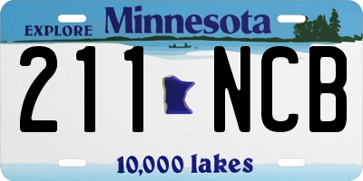 MN license plate 211NCB