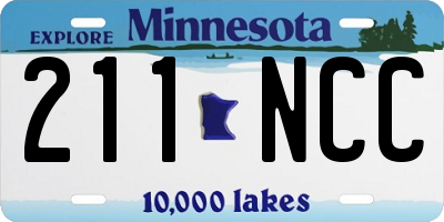 MN license plate 211NCC