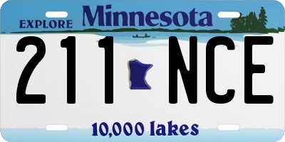 MN license plate 211NCE