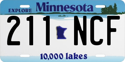 MN license plate 211NCF