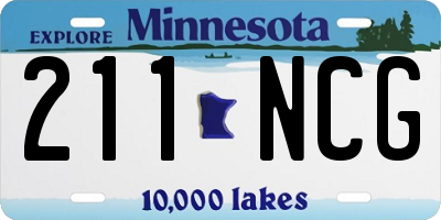 MN license plate 211NCG
