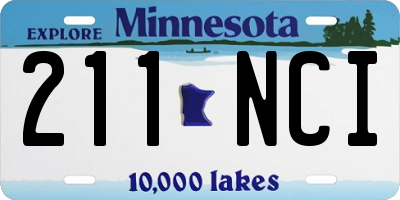 MN license plate 211NCI