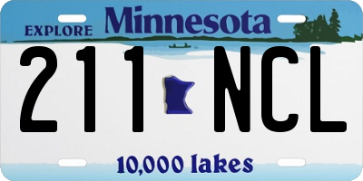 MN license plate 211NCL