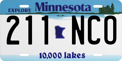 MN license plate 211NCO