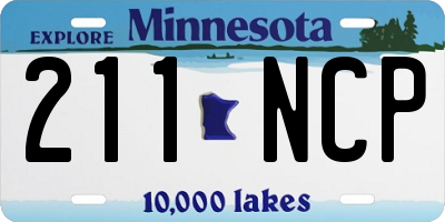 MN license plate 211NCP